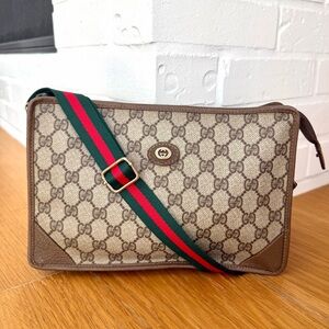 Gucci Authentic Vintage Monogram Canvas Shoulder / Clutch Bag